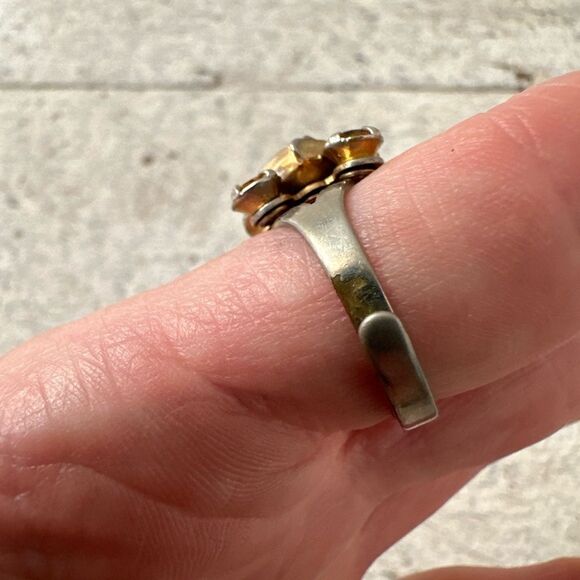 Vintage Elegant Rhinestone Faux Pearl 1950s Adjustable Ring - Picture 7 of 7